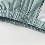 Dave&Bella Toddler Boys Summer Green Chinese-style Turtle Neck Top Pant Suits