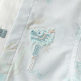 Dave&Bella Toddler Boys Summer Green Chinese-style Turtle Neck Top Pant Suits