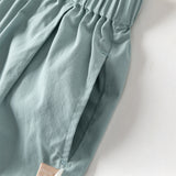 Dave&Bella Toddler Boys Summer Green Chinese-style Turtle Neck Top Pant Suits