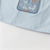 Dave&Bella Toddler Boys Summer Blue Chinese-style V-neck Lightweight Outfit Sets