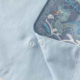 Dave&Bella Toddler Boys Summer Blue Chinese-style V-neck Lightweight Outfit Sets