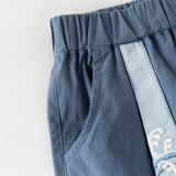Dave&Bella Toddler Boys Summer Blue Chinese-style V-neck Lightweight Outfit Sets