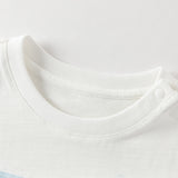 Dave&Bella Summer Toddler Boys White Round Collar Sleeveless Lightweight Tank Tops