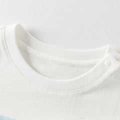 Dave&Bella Summer Toddler Boys White Round Collar Sleeveless Lightweight Tank Tops