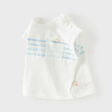 Dave&Bella Summer Toddler Boys White Round Collar Sleeveless Lightweight Tank Tops
