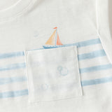 Dave&Bella Summer Toddler Boys White Round Collar Sleeveless Lightweight Tank Tops