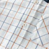 Dave&Bella Toddler Boys Summer Blue Plaid College-style Formal Short Sleeve Outfit Sets