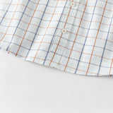 Dave&Bella Toddler Boys Summer Blue Plaid College-style Formal Short Sleeve Outfit Sets