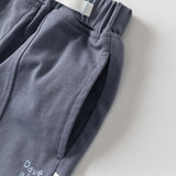 Dave&Bella Toddler Boys Summer Blue/Grey Comfortable Soft Straight-leg Pants