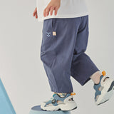 Dave&Bella Toddler Boys Summer Blue/Grey Comfortable Soft Straight-leg Pants