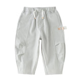 Dave&Bella Toddler Boys Summer Blue/Grey Comfortable Soft Straight-leg Pants