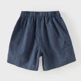 Dave&Bella Summer Toddler Boys Blue/Khaki Casual Comfortable Straight-leg Shorts