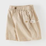Dave&Bella Summer Toddler Boys Blue/Khaki Casual Comfortable Straight-leg Shorts