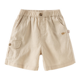 Dave&Bella Summer Toddler Boys Blue/Khaki Casual Comfortable Straight-leg Shorts