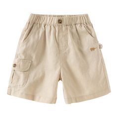 Dave&Bella Summer Toddler Boys Blue/Khaki Casual Comfortable Straight-leg Shorts