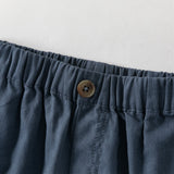Dave&Bella Summer Toddler Boys Blue/Khaki Casual Comfortable Straight-leg Shorts