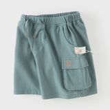 Dave&Bella Summer Toddler Boys Blue/Khaki Daily Comfortable Straight-leg Shorts