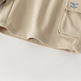 Dave&Bella Summer Toddler Boys Blue/Khaki Daily Comfortable Straight-leg Shorts