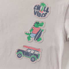 Dave&Bella Summer Toddler Boys Light Grey Casual Short Sleeve T-shirt Shorts Sets