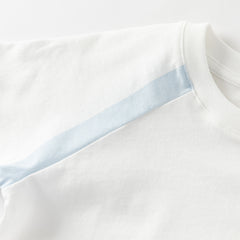 Dave&Bella Toddler Boys Summer White/Apricot Cartoon Print Soft Cotton T-shirts