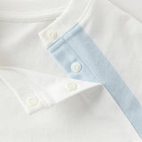 Dave&Bella Toddler Boys Summer White/Apricot Cartoon Print Soft Cotton T-shirts