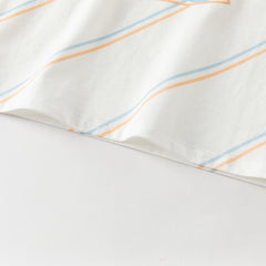 Dave&Bella Toddler Boys Summer Casual White/Green Striped Breathable Cotton T-shirts