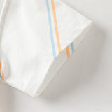 Dave&Bella Toddler Boys Summer Casual White/Green Striped Breathable Cotton T-shirts