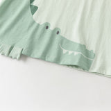 Dave&Bella Toddler Boys Summer Shark/Crocodile Print Breathable Soft Cotton Tank Tops