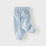 Dave&Bella Toddler Girls Summer Sweet Blue/Apricot Loose Soft Sunscreen Jogger Pants