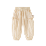 Dave&Bella Toddler Girls Summer Sweet Blue/Apricot Loose Soft Sunscreen Jogger Pants