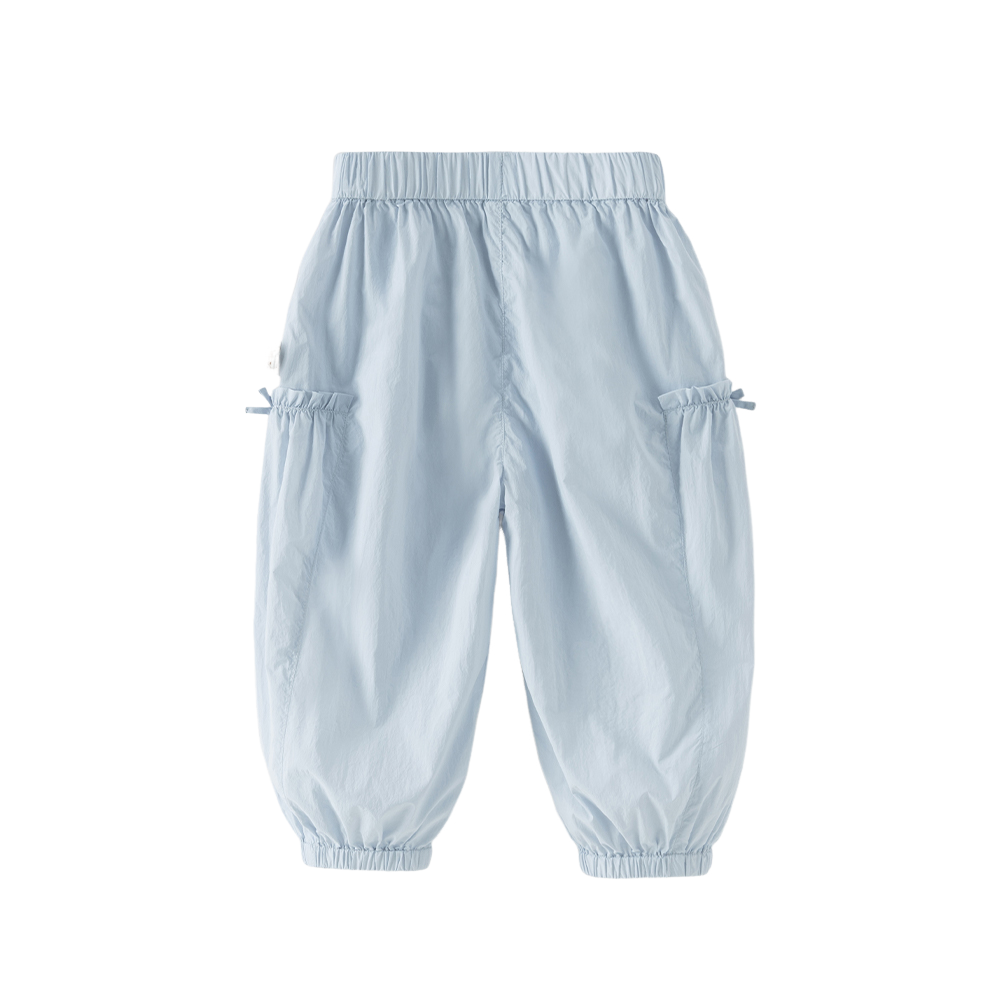 Dave&Bella Toddler Girls Summer Sweet Blue/Apricot Loose Soft Sunscreen Jogger Pants