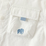 Dave&Bella Summer Toddler Boys White Soft Cotton Short Sleeve College-style Shirts