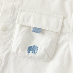 Dave&Bella Summer Toddler Boys White Soft Cotton Short Sleeve College-style Shirts