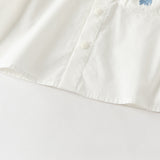 Dave&Bella Summer Toddler Boys White Soft Cotton Short Sleeve College-style Shirts
