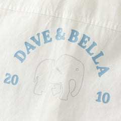 Dave&Bella Summer Toddler Boys White Soft Cotton Short Sleeve College-style Shirts