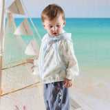 Dave&Bella Toddler Boys Summer Playful Dinosaur Print Summer Sunscreen Jackets