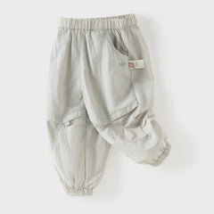 Dave&Bella Toddler Boys Summer Casual Blue/Grey Comfortable Loose Jogger Pants
