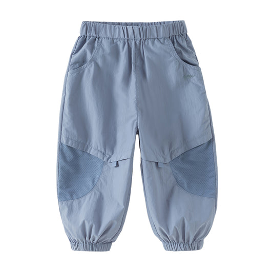 Dave&Bella Toddler Boys Summer Casual Blue/Grey Comfortable Loose Jogger Pants