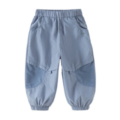 Dave&Bella Toddler Boys Summer Casual Blue/Grey Comfortable Loose Jogger Pants