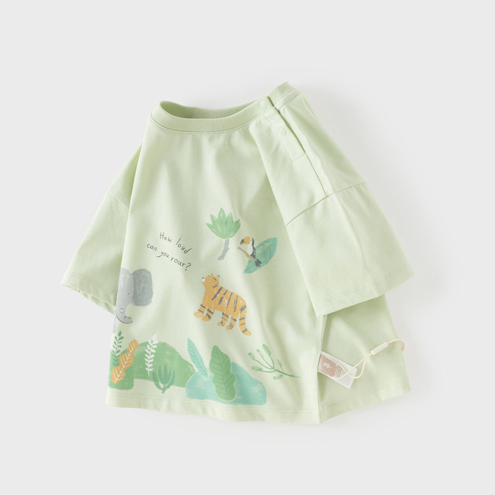 Dave&Bella Summer Toddler Boys/Girls Playful Animal Print Lightweight Antibacterial T-shirts