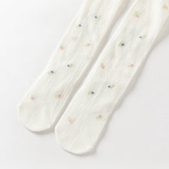 Dave&Bella Toddler Girls Summer Elegant Beige Print Stretchable Soft Footed Tight Leggings