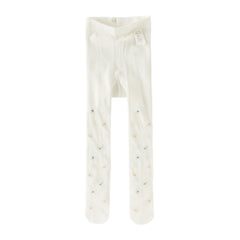 Dave&Bella Toddler Girls Summer Elegant Beige Print Stretchable Soft Footed Tight Leggings
