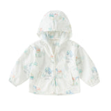 Dave&Bella Toddler Boys Summer White Car Print Outwear Comfortable Sunscreen Jackets
