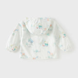 Dave&Bella Toddler Boys Summer White Car Print Outwear Comfortable Sunscreen Jackets