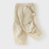 Dave&Bella Toddler Boys Summer Light Khaki Adjustable-waistband Lightweight Pants