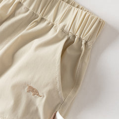 Dave&Bella Toddler Boys Summer Light Khaki Adjustable-waistband Lightweight Pants