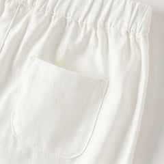 Dave&Bella Summer Toddler Girls Beige Embroidery Comfortable Straight-leg Long Pants