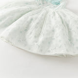 Dave&Bella Summer Toddler Girls Elegant Light Blue Sleeveless Princess Tulle Dress