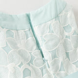 Dave&Bella Summer Toddler Girls Elegant Light Blue Sleeveless Princess Tulle Dress
