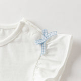 Dave&Bella Summer Toddler Girls Stylish White Sleeveless Cute Embroidery Top Shorts Sets
